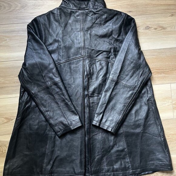 Jessica London Women's Plus Size A-Line Zip Front Leather Jacket - Size 20 - Picture 16 of 16